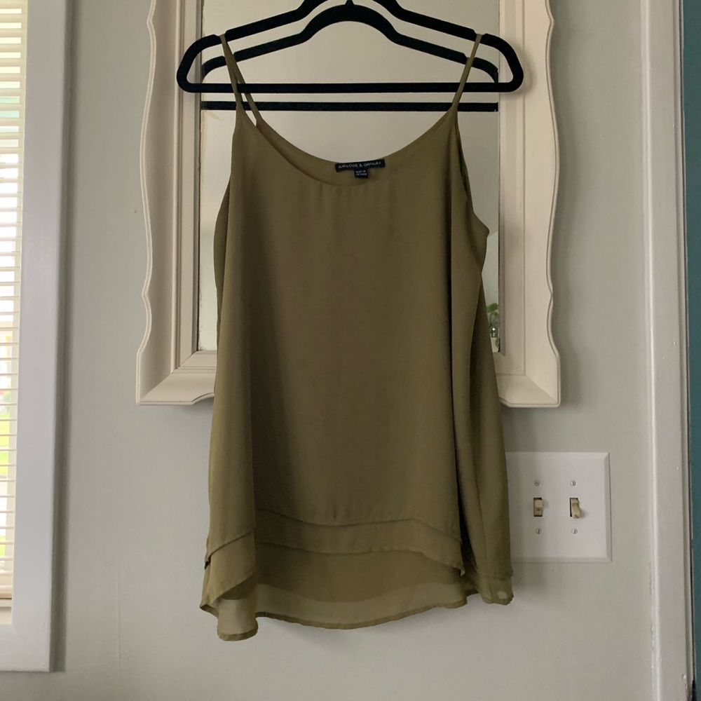 Olive Green Chiffon Tank